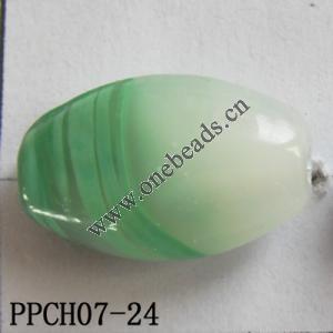 Lampwork Beads, Flat Oval 14x22mm Hole=2mm, Sold by PC