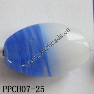 Lampwork Beads, Flat Oval 14x22mm Hole=2mm, Sold by PC