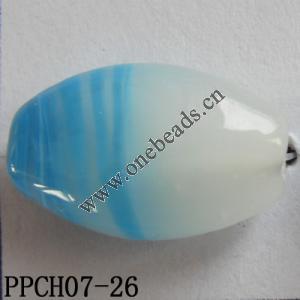 Lampwork Beads, Flat Oval 14x22mm Hole=2mm, Sold by PC