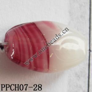 Lampwork Beads, Flat Oval 14x22mm Hole=2mm, Sold by PC