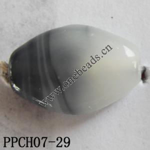 Lampwork Beads, Flat Oval 13x18mm Hole=2mm, Sold by PC