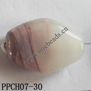 Lampwork Beads, Flat Oval 13x18mm Hole=2mm, Sold by PC