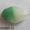 Lampwork Beads, Flat Oval 13x18mm Hole=2mm, Sold by PC