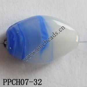 Lampwork Beads, Flat Oval 13x18mm Hole=2mm, Sold by PC