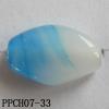 Lampwork Beads, Flat Oval 13x18mm Hole=2mm, Sold by PC