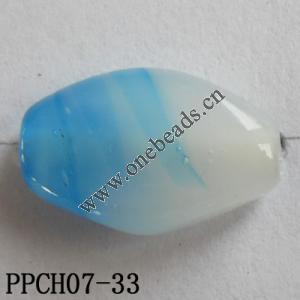 Lampwork Beads, Flat Oval 13x18mm Hole=2mm, Sold by PC