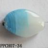 Lampwork Beads, Flat Oval 13x18mm Hole=2mm, Sold by PC