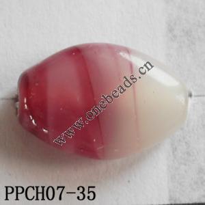 Lampwork Beads, Flat Oval 13x18mm Hole=2mm, Sold by PC