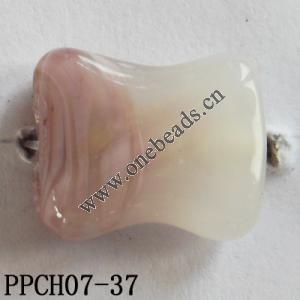 Lampwork Beads, Flat Bone 13x16mm Hole=2mm, Sold by PC