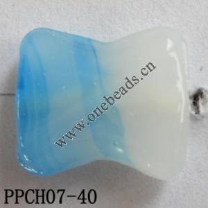 Lampwork Beads, Flat Bone 13x16mm Hole=2mm, Sold by PC