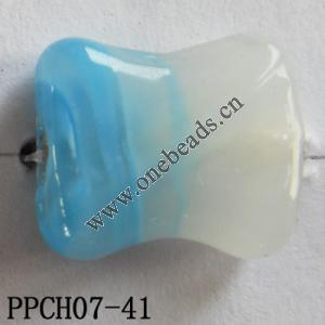 Lampwork Beads, Flat Bone 13x16mm Hole=2mm, Sold by PC