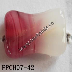 Lampwork Beads, Flat Bone 13x16mm Hole=2mm, Sold by PC