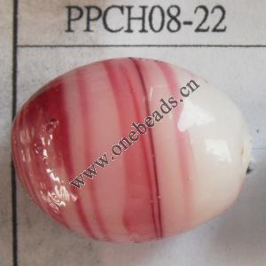 Lampwork Beads, Oval 23x18mm Hole=3.5mm, Sold by PC