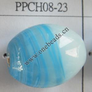 Lampwork Beads, Oval 23x18mm Hole=3.5mm, Sold by PC