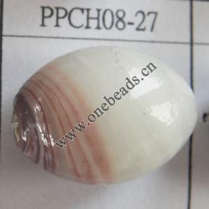 Lampwork Beads, Oval 23x18mm Hole=3.5mm, Sold by PC
