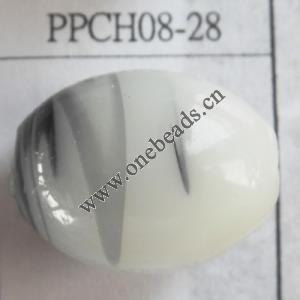 Lampwork Beads, Oval 23x18mm Hole=3.5mm, Sold by PC