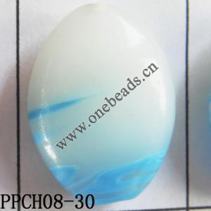 Lampwork Beads, Flat Oval 23x30mm Hole=2mm, Sold by PC