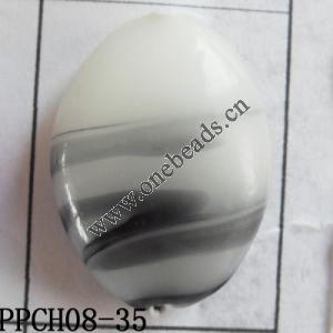 Lampwork Beads, Flat Oval 23x30mm Hole=2mm, Sold by PC