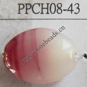 Lampwork Beads, Flat Oval 15x20mm Hole=2mm, Sold by PC