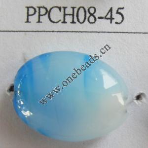 Lampwork Beads, Flat Oval 15x20mm Hole=2mm, Sold by PC