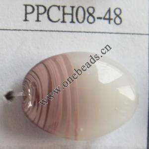 Lampwork Beads, Flat Oval 15x20mm Hole=2mm, Sold by PC