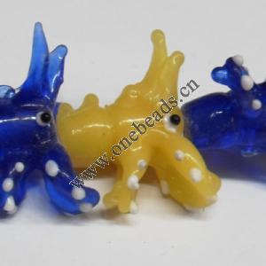 Handmade Lampwork Beads, Animal Head 20x18mm Sold by PC