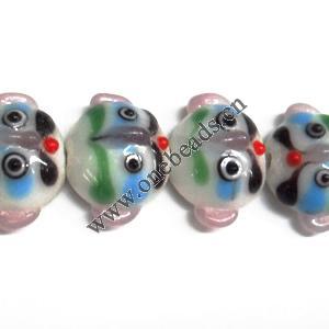 Handmade Lampwork Beads, Animal Head 18x12mm Sold by PC