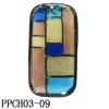Lampwork Glass Pendant,Rectangular, 27x52x7mm, Hole=1mm, Sold by PC