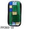 Lampwork Glass Pendant,Rectangular, 27x52x7mm, Hole=1mm, Sold by PC