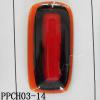 Lampwork Glass Pendant,Rectangular,23x46x7mm, Hole=1mm, Sold by PC