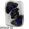 Lampwork Glass Pendant,Rectangular,38x54x7mm, Hole=1mm, Sold by PC