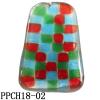 Lampwork Glass Pendant,Trapezoidal,39x54x7mm, Hole=1mm, Sold by PC