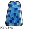 Lampwork Glass Pendant,Trapezoidal,34x48x7mm, Hole=1mm, Sold by PC