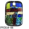 Lampwork Glass Pendant,Rectangular,36x52x7mm, Hole=1mm, Sold by PC