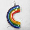 Murano Lampwork Pendant, Rainbow 35x69mm, Sold by PC