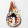 Murano Lampwork Pendant, Leaf 30x56x53mm, Sold by PC