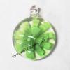 Murano Lampwork Pendant, Flat Round 30x36x12mm, Sold by PC