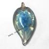 Murano Lampwork Pendant, Leaf 27x54x9mm, Sold by PC