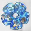 Silver Foil Murano Lampwork Pendant, Flower 56x8mm, Sold by PC