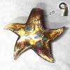 Gold Sand Murano Lampwork Pendant,Star 54x50x7mm, Sold by PC