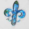 Gold Sand Murano Lampwork Pendant,Anchor 47x50x8mm, Sold by PC