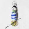 Murano Lampwork Pendant, Snowman 84x17mm, Sold by PC