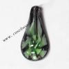 Murano Lampwork Pendant, Leaf 34x63x14mm, Sold by PC