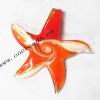 Gold Sand Murano Lampwork Pendant,Star 60x61x7mm, Sold by PC