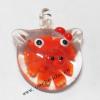  Murano Lampwork Pendant, Pig Head 36x43x20mm, Sold by PC