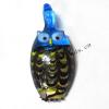  Murano Lampwork Pendant, Owl 21x47x10mm, Sold by PC