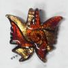  Gold Sand Murano Lampwork Pendant, Butterfly 40x44x6mm, Sold by PC