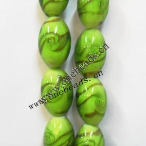 Handmade Lampwork Beads, Oval 25x16mm, Sold by PC