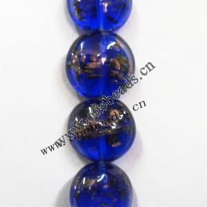 Handmade Lampwork Beads, Flat Round 20x11mm, Sold by PC