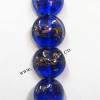 Handmade Lampwork Beads, Flat Round 20x11mm, Sold by PC